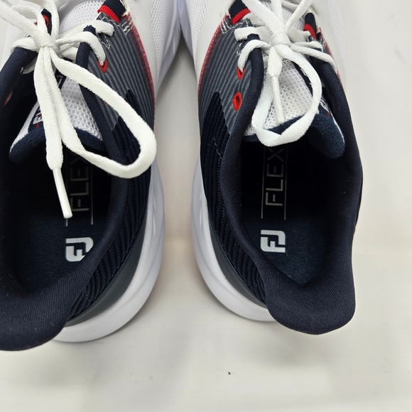 FootJoy Flex Mens Golf Shoes White Navy Red Spikeless Stratolite Mesh 56277 main image 6